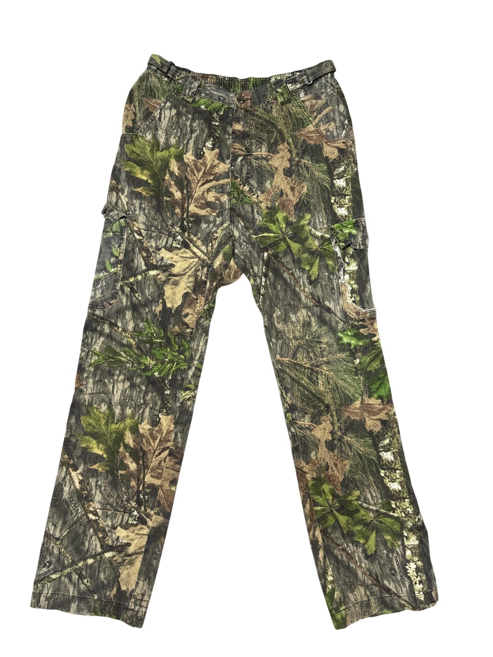 Mossy Oak Cargo Pants Mens 32x32 Green Obsession Camo Adjustable Hunting Outdoor